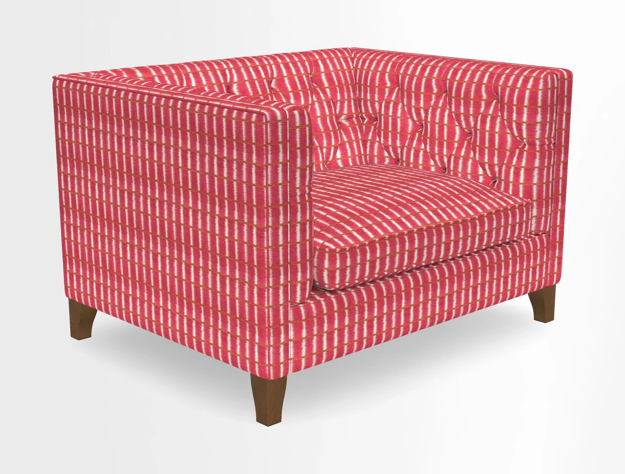 Haresfield Snuggler Dipped Arms in Mohair Lichen Seat Cushion in RHS Gertrude Jekyll Meadow Flower Olive and Scatters in RHS Gertrude Jekyll Folklore Olive