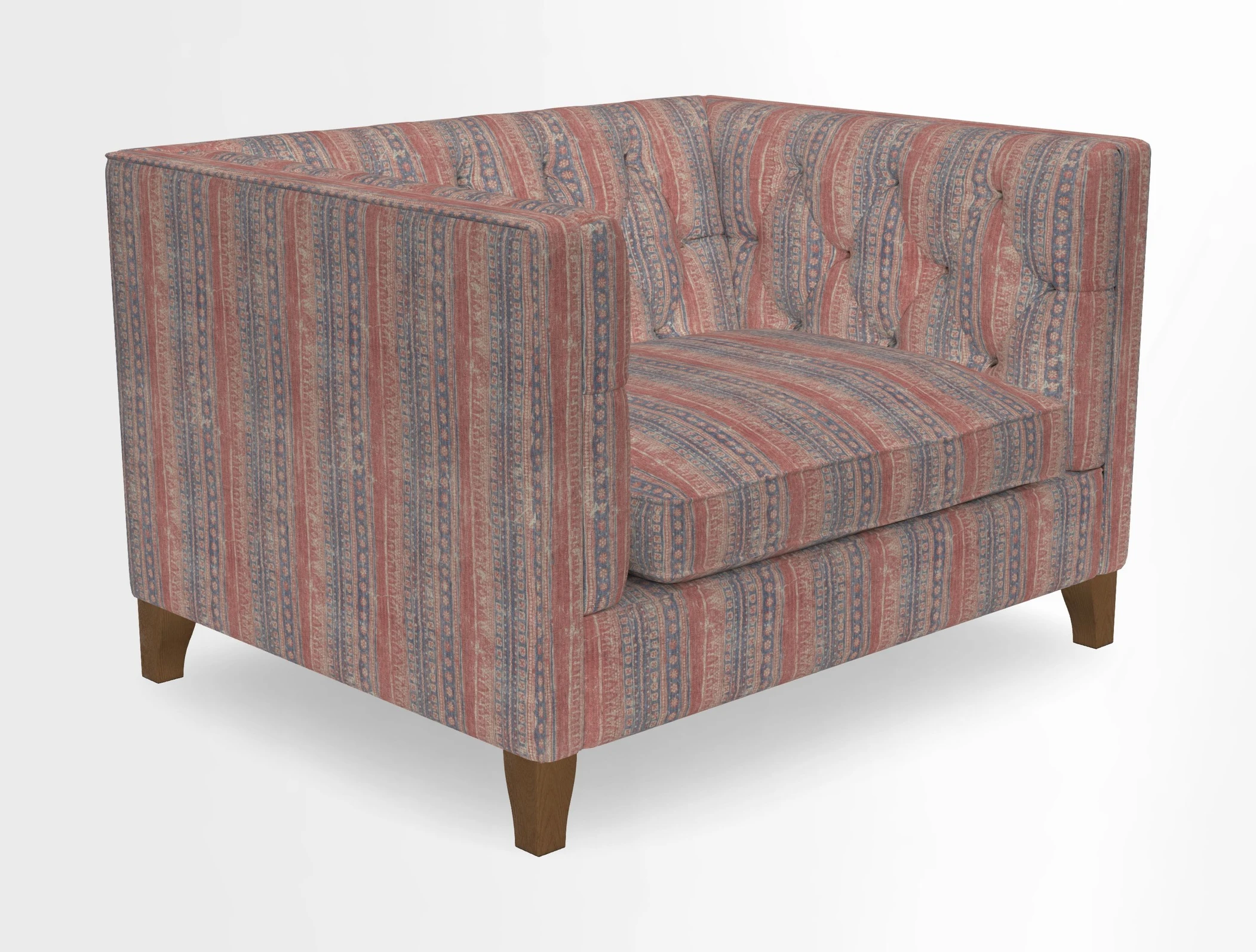 Haresfield Snuggler Dipped Arms in Mohair Lichen Seat Cushion in RHS Gertrude Jekyll Meadow Flower Olive and Scatters in RHS Gertrude Jekyll Folklore Olive