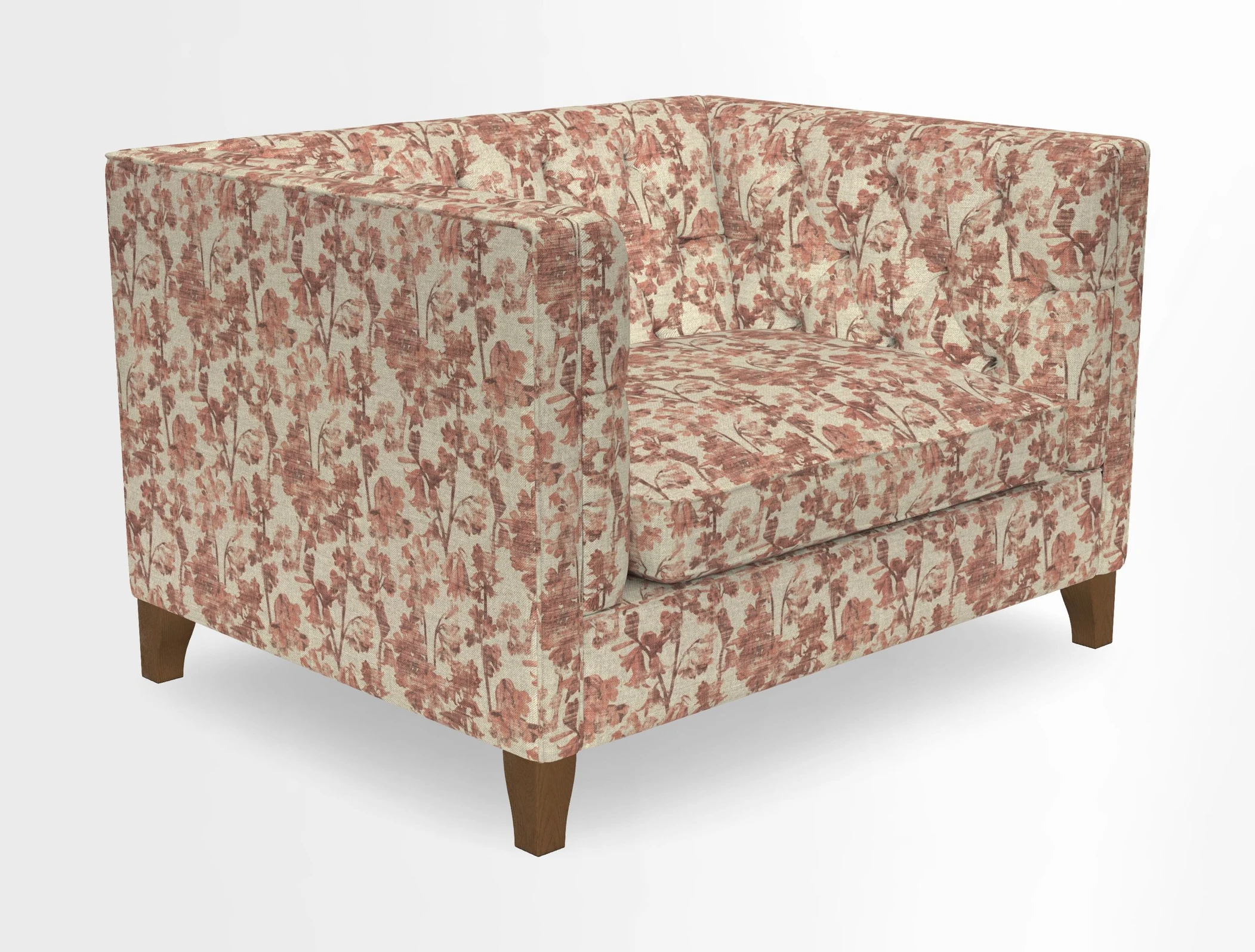 Haresfield Snuggler Dipped Arms in Mohair Lichen Seat Cushion in RHS Gertrude Jekyll Meadow Flower Olive and Scatters in RHS Gertrude Jekyll Folklore Olive