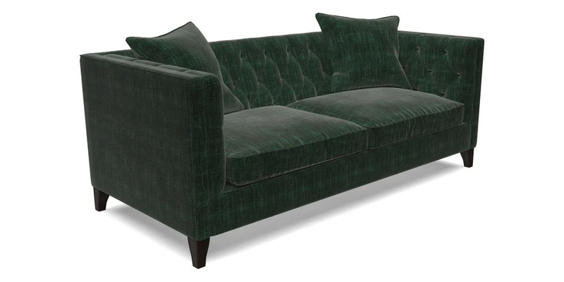 Haresfield 3 seater sofa in Whernside Spring Grass and Stockport Stripe Hunter 