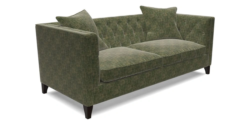 Haresfield 3 seater sofa in Whernside Spring Grass and Stockport Stripe Hunter 