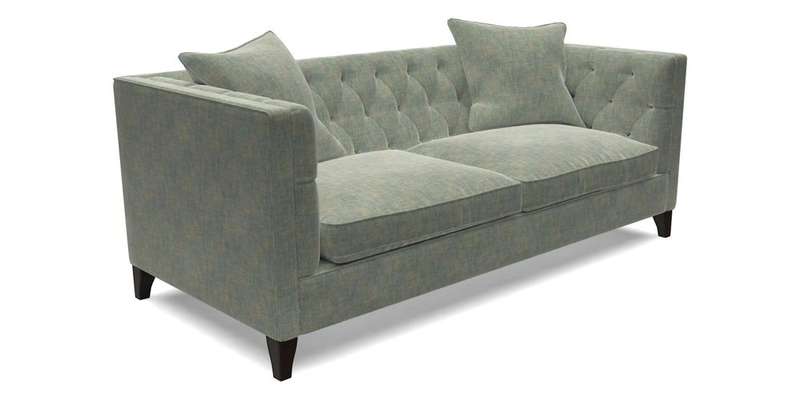 Haresfield 3 seater sofa in Whernside Spring Grass and Stockport Stripe Hunter 