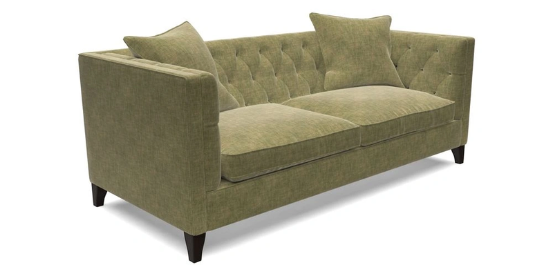 Haresfield 3 seater sofa in Whernside Spring Grass and Stockport Stripe Hunter 