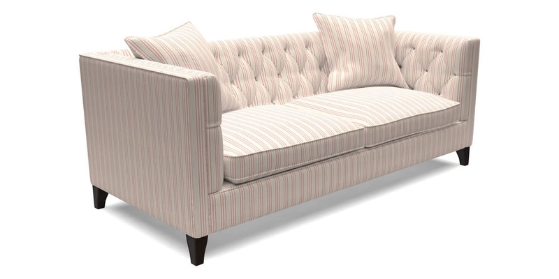 Haresfield 3 seater sofa in Whernside Spring Grass and Stockport Stripe Hunter 