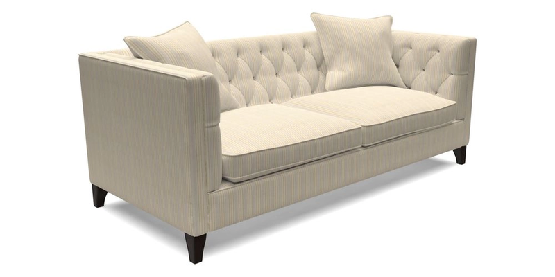 Haresfield 3 seater sofa in Whernside Spring Grass and Stockport Stripe Hunter 