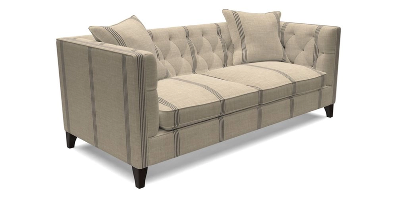 Haresfield 3 seater sofa in Whernside Spring Grass and Stockport Stripe Hunter 