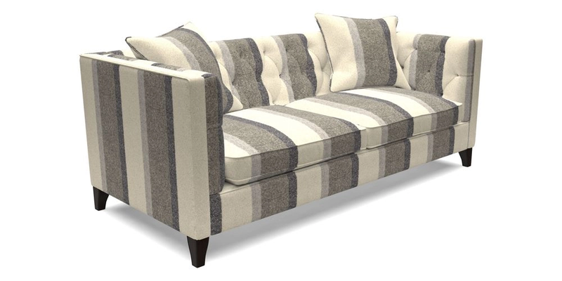 Haresfield 3 seater sofa in Whernside Spring Grass and Stockport Stripe Hunter 