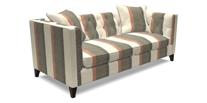 Haresfield 3 seater sofa in Whernside Spring Grass and Stockport Stripe Hunter 
