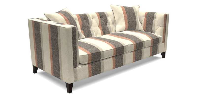 Haresfield 3 seater sofa in Whernside Spring Grass and Stockport Stripe Hunter 