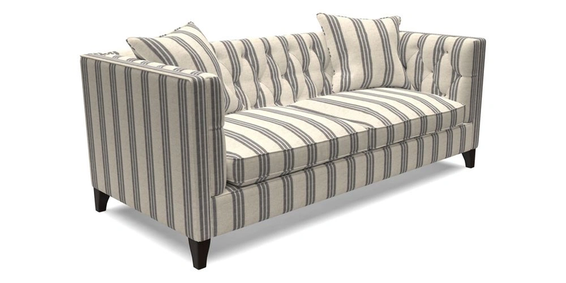 Haresfield 3 seater sofa in Whernside Spring Grass and Stockport Stripe Hunter 