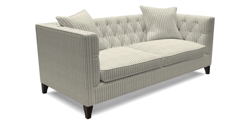Haresfield 3 seater sofa in Whernside Spring Grass and Stockport Stripe Hunter 