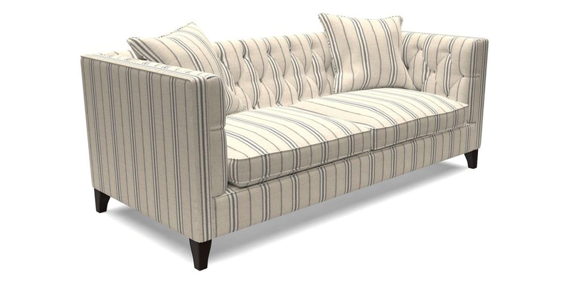 Haresfield 3 seater sofa in Whernside Spring Grass and Stockport Stripe Hunter 