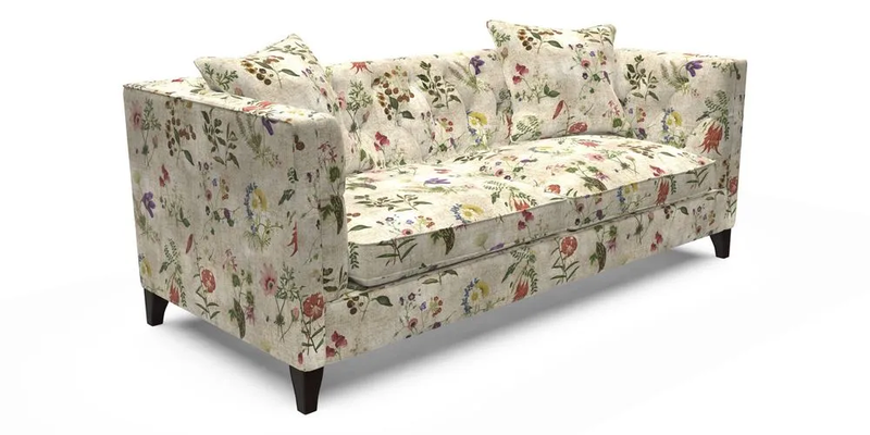 Haresfield 3 seater sofa in Whernside Spring Grass and Stockport Stripe Hunter 