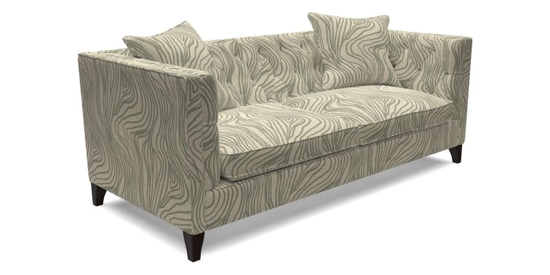 Haresfield 3 seater sofa in Whernside Spring Grass and Stockport Stripe Hunter 