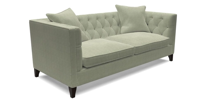 Haresfield 3 seater sofa in Whernside Spring Grass and Stockport Stripe Hunter 
