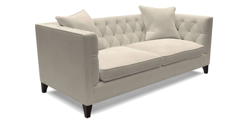 Haresfield 3 seater sofa in Whernside Spring Grass and Stockport Stripe Hunter 