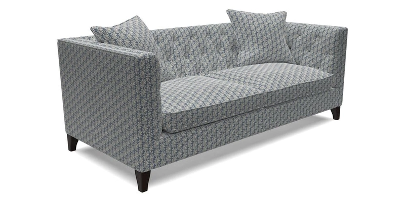 Haresfield 3 seater sofa in Whernside Spring Grass and Stockport Stripe Hunter 