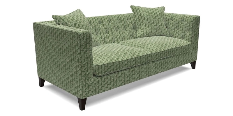Haresfield 3 seater sofa in Whernside Spring Grass and Stockport Stripe Hunter 