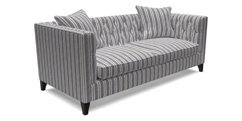 Haresfield 3 seater sofa in Whernside Spring Grass and Stockport Stripe Hunter 