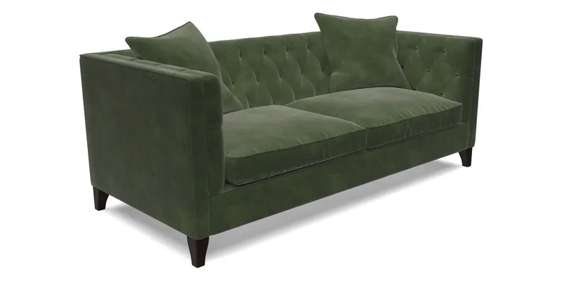 Haresfield 3 seater sofa in Whernside Spring Grass and Stockport Stripe Hunter 