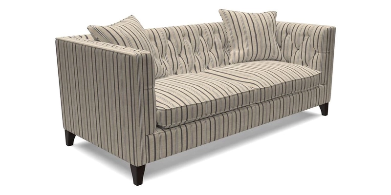 Haresfield 3 seater sofa in Whernside Spring Grass and Stockport Stripe Hunter 