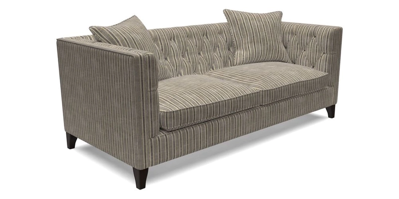 Haresfield 3 seater sofa in Whernside Spring Grass and Stockport Stripe Hunter 