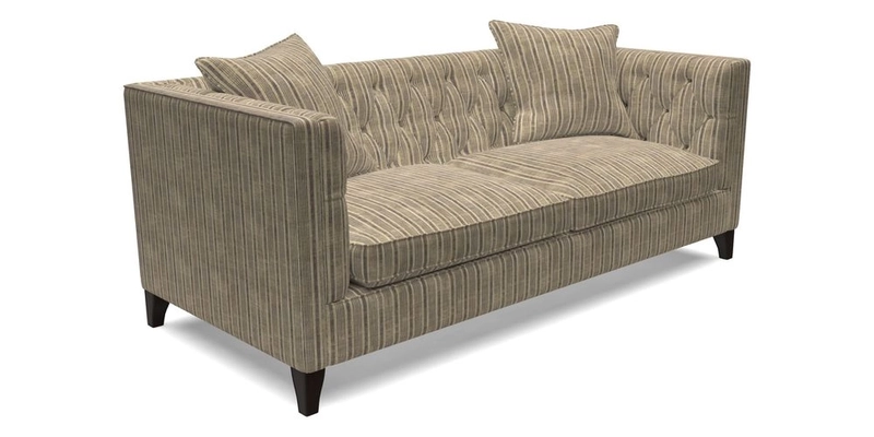 Haresfield 3 seater sofa in Whernside Spring Grass and Stockport Stripe Hunter 