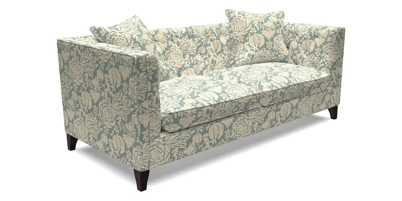 Haresfield 3 seater sofa in Whernside Spring Grass and Stockport Stripe Hunter 