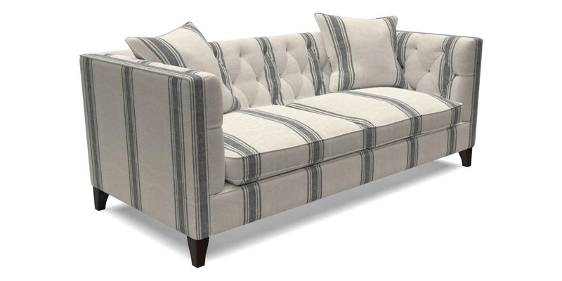 Haresfield 3 seater sofa in Whernside Spring Grass and Stockport Stripe Hunter 