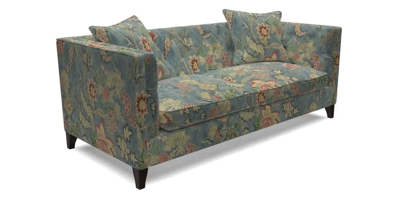 Haresfield 3 seater sofa in Whernside Spring Grass and Stockport Stripe Hunter 