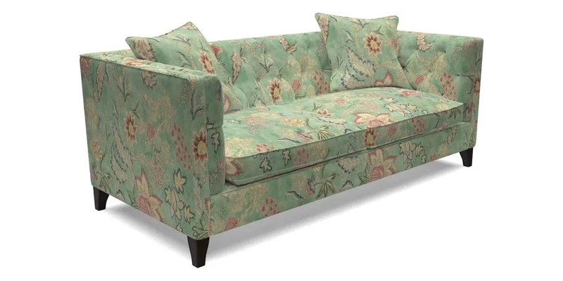 Haresfield 3 seater sofa in Whernside Spring Grass and Stockport Stripe Hunter 