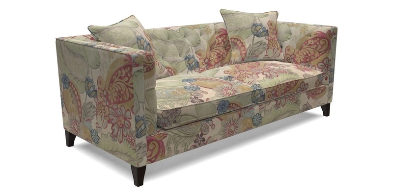 Haresfield 3 seater sofa in Whernside Spring Grass and Stockport Stripe Hunter 