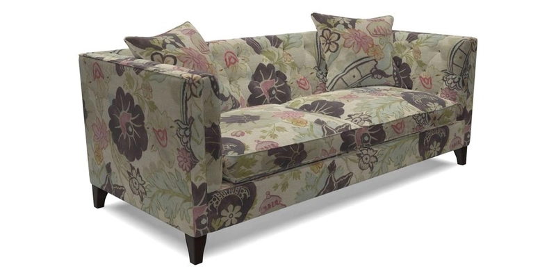 Haresfield 3 seater sofa in Whernside Spring Grass and Stockport Stripe Hunter 