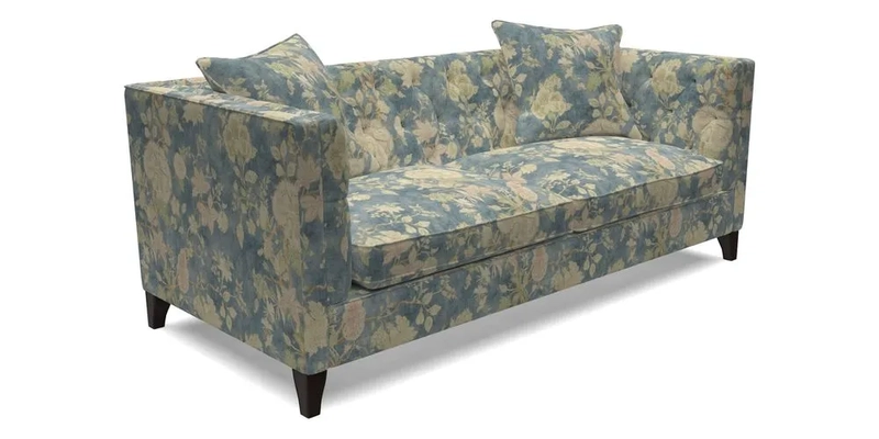 Haresfield 3 seater sofa in Whernside Spring Grass and Stockport Stripe Hunter 