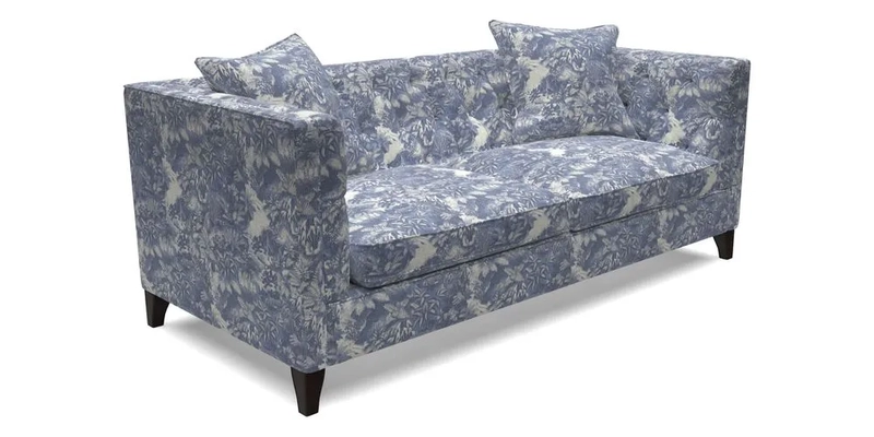 Haresfield 3 seater sofa in Whernside Spring Grass and Stockport Stripe Hunter 