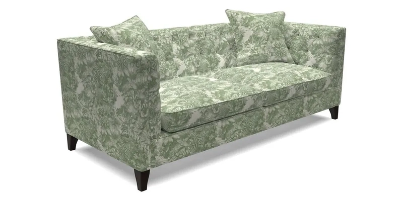 Haresfield 3 seater sofa in Whernside Spring Grass and Stockport Stripe Hunter 