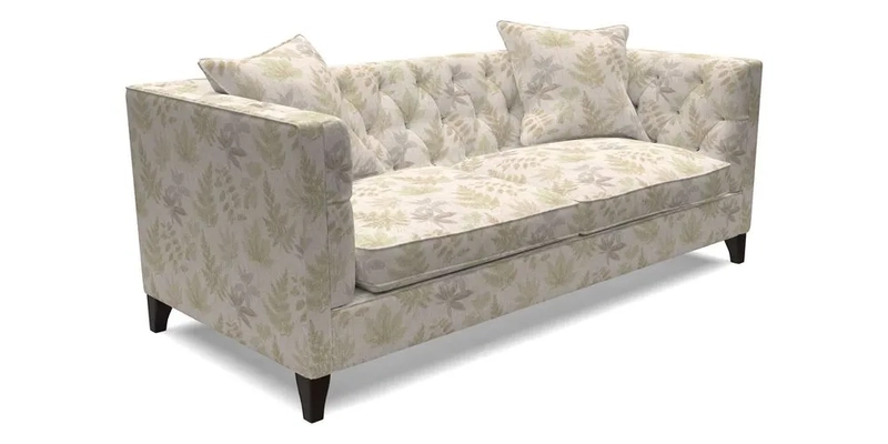 Haresfield 3 seater sofa in Whernside Spring Grass and Stockport Stripe Hunter 