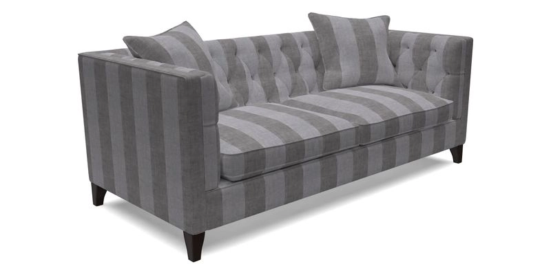 Haresfield 3 seater sofa in Whernside Spring Grass and Stockport Stripe Hunter 