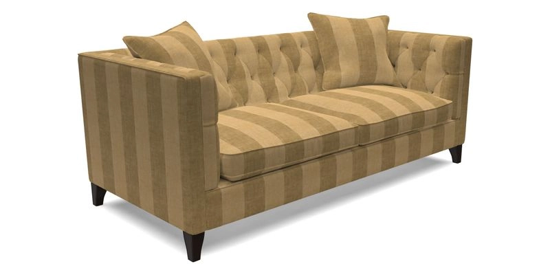 Haresfield 3 seater sofa in Whernside Spring Grass and Stockport Stripe Hunter 