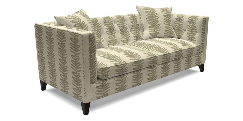 Haresfield 3 seater sofa in Whernside Spring Grass and Stockport Stripe Hunter 
