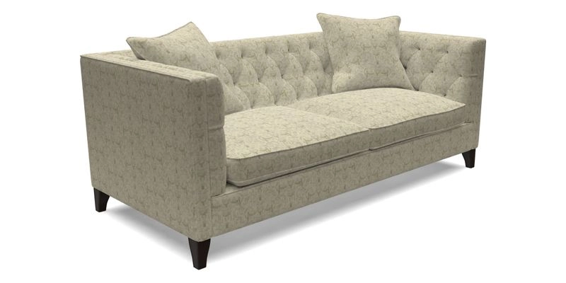 Haresfield 3 seater sofa in Whernside Spring Grass and Stockport Stripe Hunter 