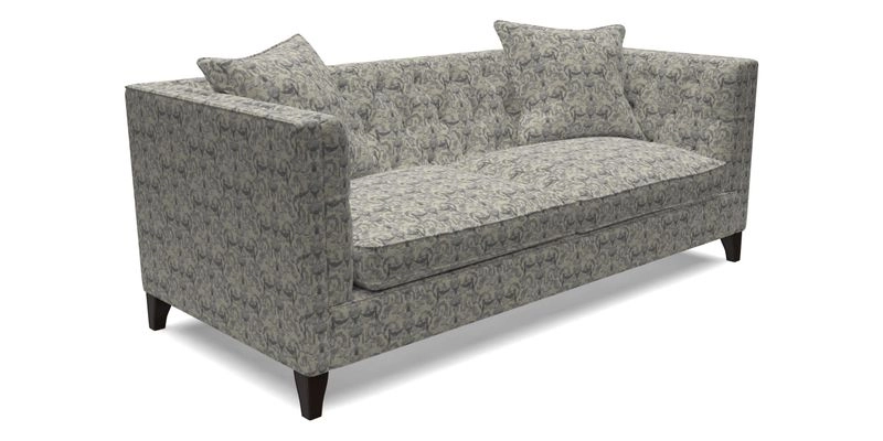 Haresfield 3 seater sofa in Whernside Spring Grass and Stockport Stripe Hunter 
