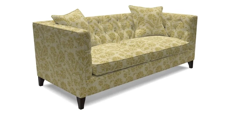 Haresfield 3 seater sofa in Whernside Spring Grass and Stockport Stripe Hunter 
