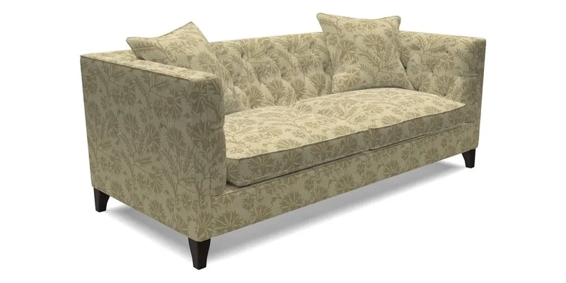 Haresfield 3 seater sofa in Whernside Spring Grass and Stockport Stripe Hunter 