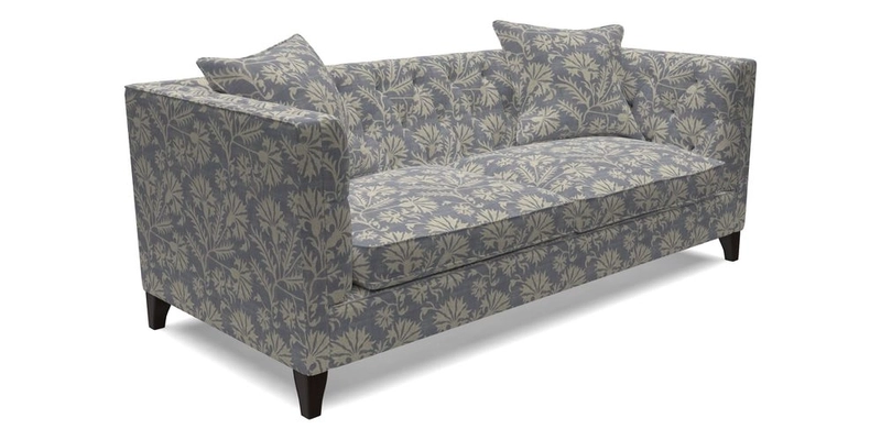 Haresfield 3 seater sofa in Whernside Spring Grass and Stockport Stripe Hunter 