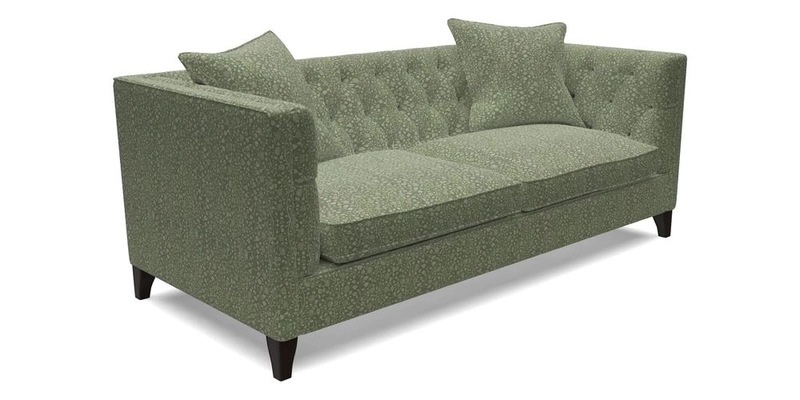 Haresfield 3 seater sofa in Whernside Spring Grass and Stockport Stripe Hunter 