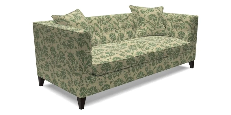 Haresfield 3 seater sofa in Whernside Spring Grass and Stockport Stripe Hunter 