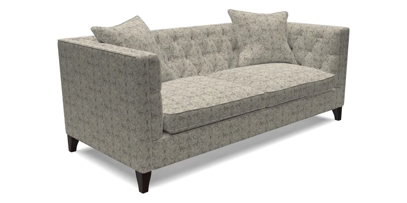 Haresfield 3 seater sofa in Whernside Spring Grass and Stockport Stripe Hunter 