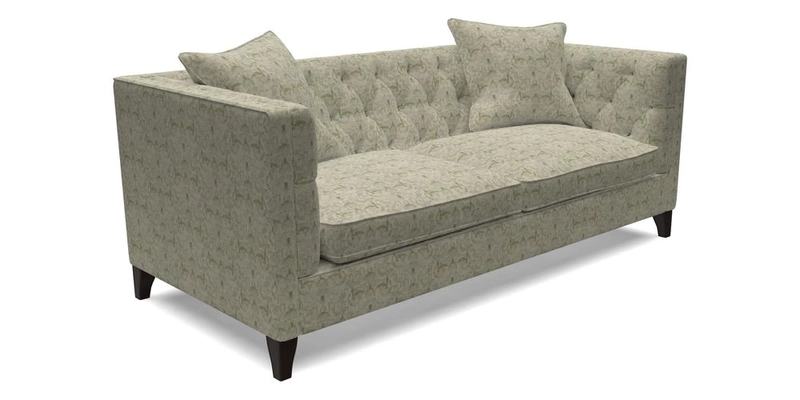 Haresfield 3 seater sofa in Whernside Spring Grass and Stockport Stripe Hunter 