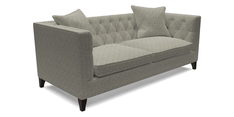 Haresfield 3 seater sofa in Whernside Spring Grass and Stockport Stripe Hunter 
